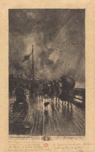 Landing in England by Felix Hilaire Buhot