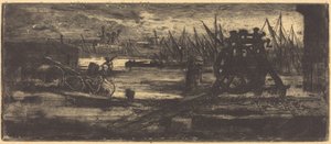 The Old Dock-yard at Rochester by Felix Hilaire Buhot