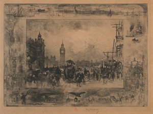 Westminster Bridge, or Westminster Tower by Felix Hilaire Buhot