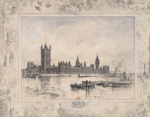 Westminster Palace, 1884 by Felix Hilaire Buhot