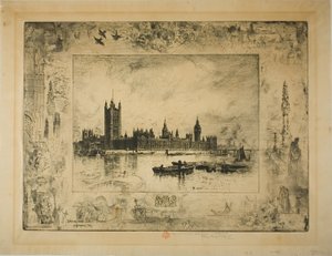 Westminster Palace, London by Felix Hilaire Buhot