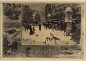 Winter in Paris by Felix Hilaire Buhot