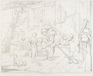 Rip Amusing Children (Rip Van Winkle, illustration) by Felix Octavius Carr Darley