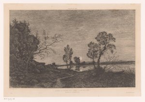 Landscape with Lake by Moonlight by Felix Oudart