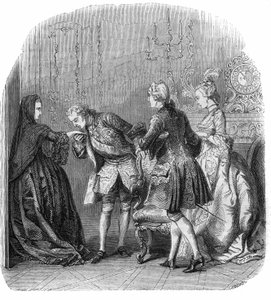 Louis XV kisses the hand of the Princess of Lamballe
