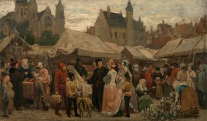 A Fair in Ghent in the Middle Ages, Study by Felix de Vigne