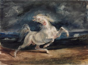 Horse Frightened by Lightning by Ferdinand Victor Eugene Delacroix