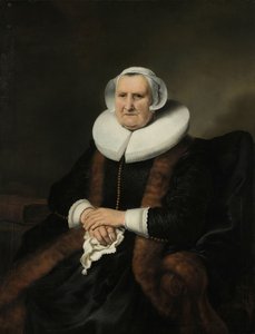 Portrait of an Old Lady, Possibly Elisabeth Bas by Ferdinand Bol (attributed to)
