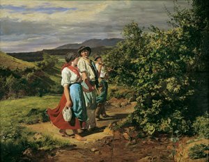 Return from Work (The Lovers at the Crossroads) by Ferdinand Georg Waldmuller
