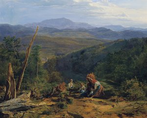Vienna Woods Landscape with Wildegg Castle by Ferdinand Georg Waldmuller