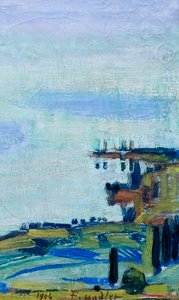 Lake Geneva with the Savoy Alps by Ferdinand Hodler