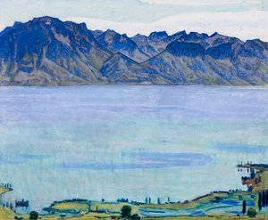 Lake Geneva with the Savoy Alps by Ferdinand Hodler