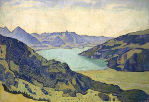 View of the Lake of Thun from Breitlauenen by Ferdinand Hodler