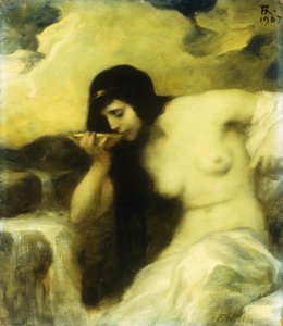 A Nymph Drinking at a Spring