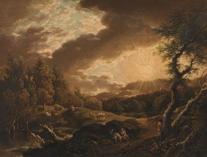 Landscape with Sunset by Ferdinand Kobell