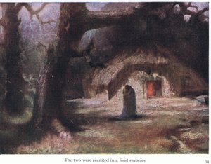 The Two Were Reunited in a Fond Embrace, Illustration from The Stories of Wagner