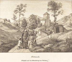 Wednesday - Footpath on the Mönchsberge near Salzburg by Ferdinand Olivier