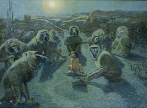 Mowgli Captured by Monkeys by Ferdinand Schebek