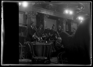 Bass player of the Viennese member of a philharmonic orchestra by Ferdinand Schmutzer