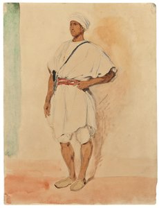 A Standing Moroccan by Ferdinand Victor Eugene Delacroix