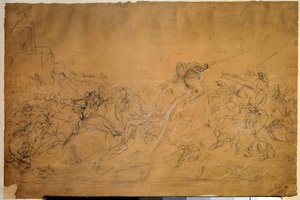 Battle Scene by Ferdinand Victor Eugene Delacroix