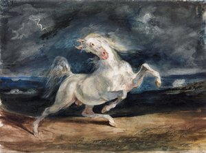 Horse Frightened by Lightning by Ferdinand Victor Eugene Delacroix