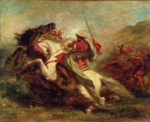 Collision of Moorish Horsemen by Ferdinand Victor Eugene Delacroix
