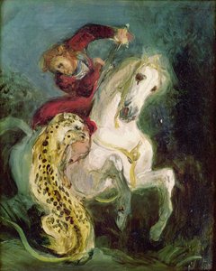 Jaguar Attacking a Horseman