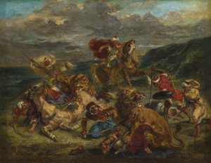 Lion Hunt by Ferdinand Victor Eugene Delacroix