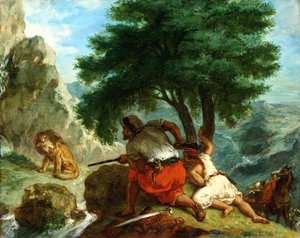 Lion Hunt in Morocco, 1854