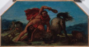 Sketch for the Salon de la Paix at the Hôtel de Ville in Paris: Hercules killing the centaur Nessus (detail) by Ferdinand Victor Eugene Delacroix