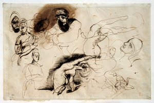 Study for the death of Sardanapalus by Ferdinand Victor Eugene Delacroix