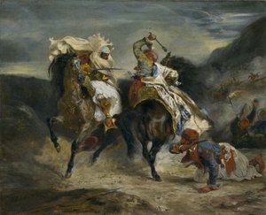 The Combat of the Giaour and Hassan, 1826 by Ferdinand Victor Eugene Delacroix