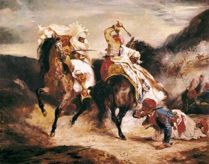 The Fight of Giaour and Pasha by Ferdinand Victor Eugene Delacroix