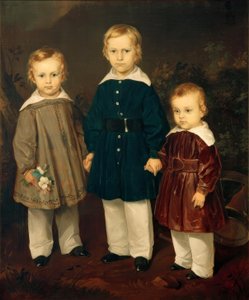 F. v. Rayski, The Three Sons of Baron von Bechtolsheim by Louis Ferdinand von Rayski