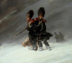 Grenadiers in the Snow by Louis Ferdinand von Rayski