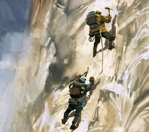 Hillary and Tensing on the slopes of Mount Everest by Ferdinando Tacconi