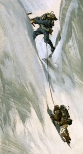 Hillary jammed his body into a narrow crack and levered himself up backwards by Ferdinando Tacconi