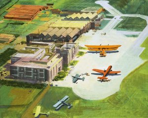 Route to the Moon: The Pathfinders. An early airport by Ferdinando Tacconi