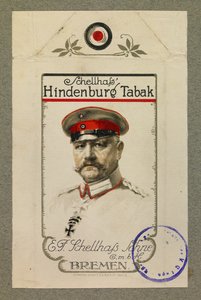 Portrait of Hindenburg on a Tobacco Packet by Fernand Barbier