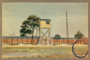 Watchtower and Barbed Wire by Fernand Barbier