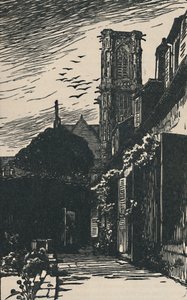 Nevers - Cathedral Tower, 1919