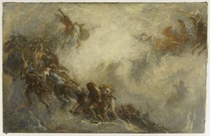 Sketch for the Paleontology Amphitheatre at the Paris Museum of Natural History: Human Breeds (Ceiling) by Fernand Cormon