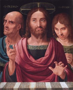 Salvator Mundi between Saints Peter and John (c.1507) by Fernando Yanez de Almedina