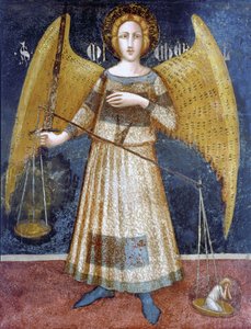 Angel Holding a Balance (detail) by Ferrer Bassa