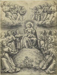 Photoreproduction of the Engraving The Concert of Angels by Hieronymus Wierix by Fierlants
