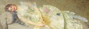 Young Woman Reclining on a Sofa by Filadelfo Simi