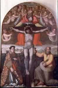 Trinity with SS. Stephen and Philip, central panel of an altarpiece by Filippino Lippi