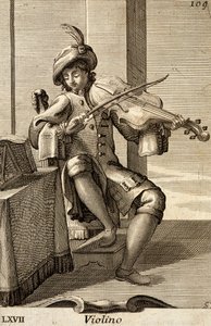 Man playing the violin by Filippo Bonanni