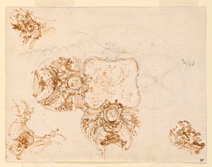 Ceiling Design for the Main Hall of the Hunting Lodge by Filippo Juvarra
